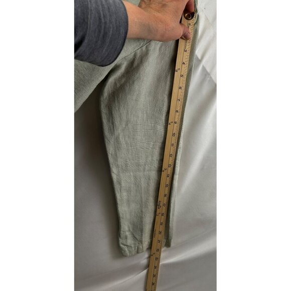 CP Shades Sausalito Pure Irish 100% Linen Ruffle Jacket Relaxed Fit Sage‎ S/M - Picture 10 of 10